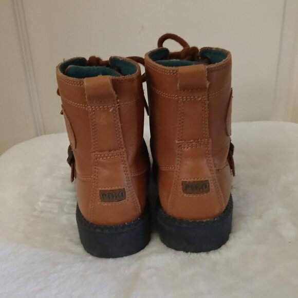Polo Ralph Lauren Ranger Hi II Boots Boys Size 10.5 Brown Leather - Picture 5 of 8